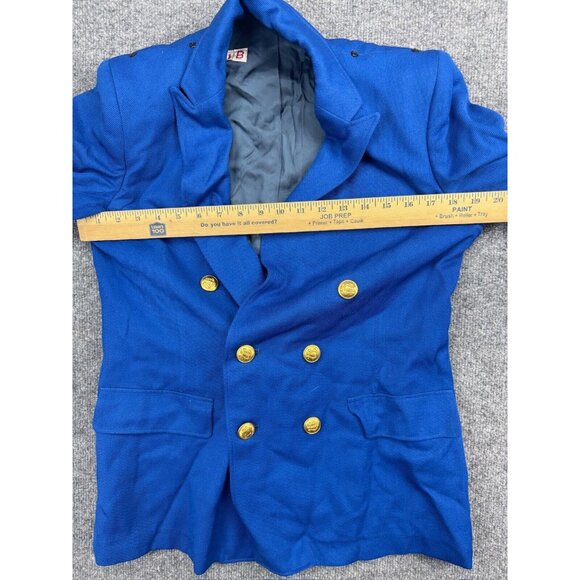 Uniforms By Fechheimer Jacket 21B Blue Gold Marching Band Double Breasted Blazer - Picture 5 of 6